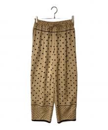 manipuri（マニプリ）の古着「ドット柄イージーワイドパンツ」｜ベージュ×ブラック