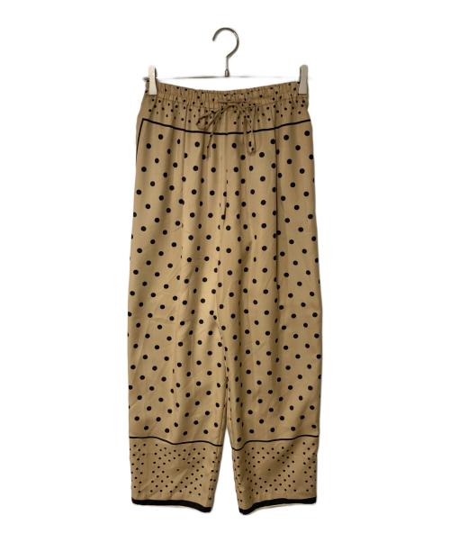manipuri（マニプリ）manipuri (マニプリ) ドット柄イージーワイドパンツ ベージュ×ブラック サイズ:Freeの古着・服飾アイテム