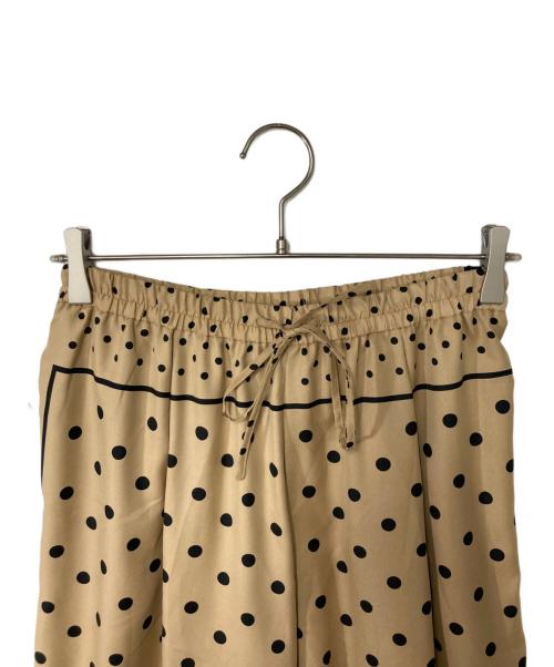 manipuri（マニプリ）manipuri (マニプリ) ドット柄イージーワイドパンツ ベージュ×ブラック サイズ:Freeの古着・服飾アイテム