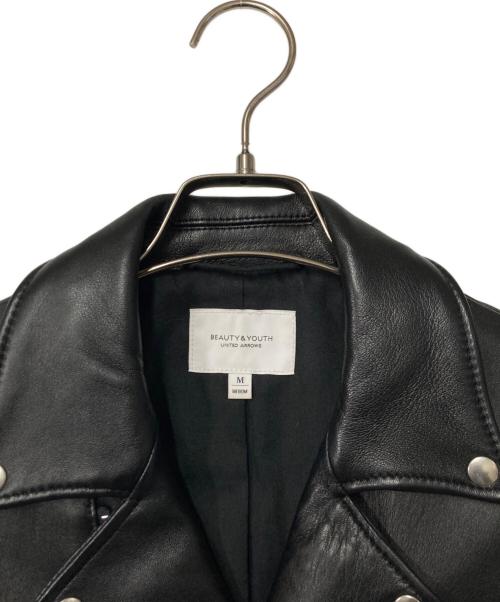 BEAUTY&YOUTH（ビューティーアンドユース）BEAUTY&YOUTH (ビューティーアンドユース) シープレザーダブルライダース ブラック サイズ:Mの古着・服飾アイテム
