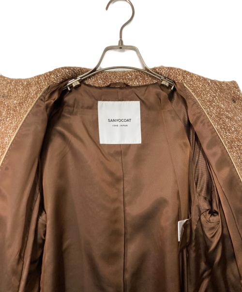SANYOCOAT（サンヨーコート）SANYOCOAT (サンヨーコート) ノーカラーコート ブラウン サイズ:38の古着・服飾アイテム