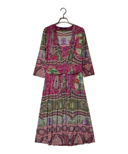 ETRO（エトロ）ETRO (エトロ) ペイズリー柄ワンピース ピンク サイズ:44の古着・服飾アイテム