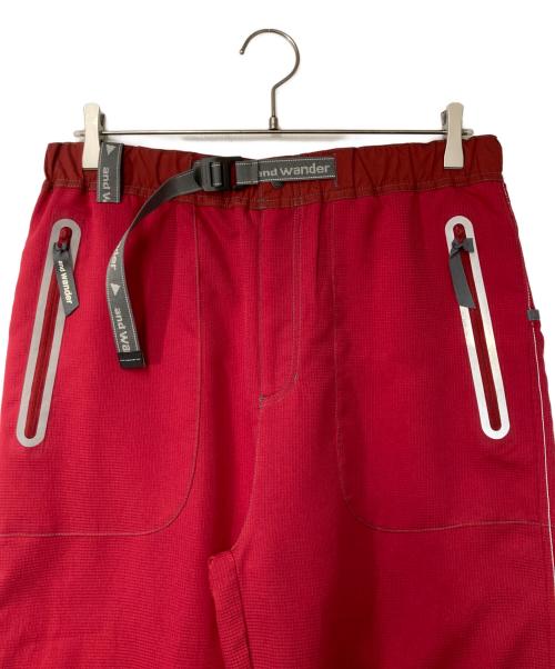 and wander（アンドワンダー）and wander (アンドワンダー) ベントパンツ レッド サイズ:4の古着・服飾アイテム