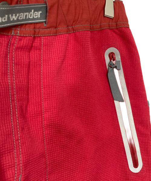 and wander（アンドワンダー）and wander (アンドワンダー) ベントパンツ レッド サイズ:4の古着・服飾アイテム