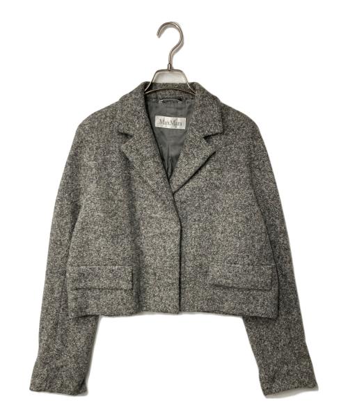 MaxMara（マックスマーラ）MaxMara (マックスマーラ) アルパカ混ウールショートジャケット グレー サイズ:42の古着・服飾アイテム