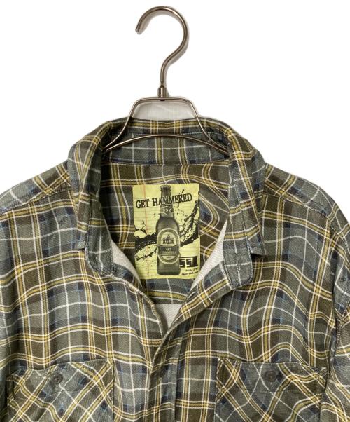 SSZ（エスエスズィー）SSZ (エスエスズィー) FUNK CHK Shirt グレー×イエロー サイズ:Sの古着・服飾アイテム