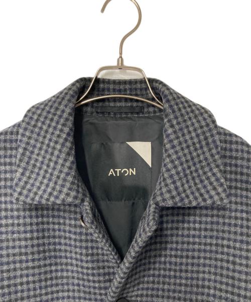ATON（エイトン）ATON (エイトン) AIR DOUBLE MELTON LODEN COAT グレー×ネイビー サイズ:04の古着・服飾アイテム
