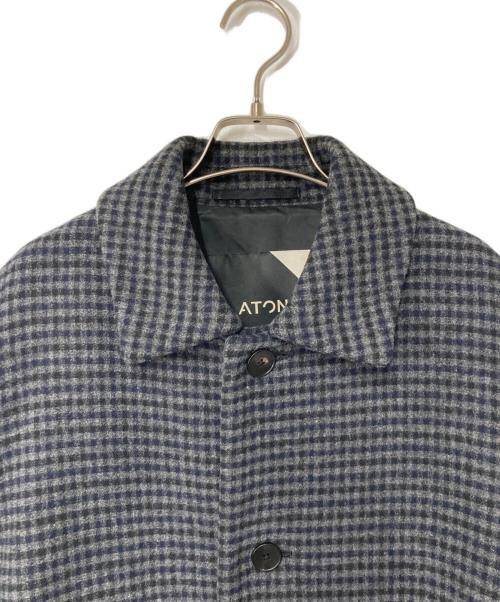 ATON（エイトン）ATON (エイトン) AIR DOUBLE MELTON LODEN COAT グレー×ネイビー サイズ:04の古着・服飾アイテム
