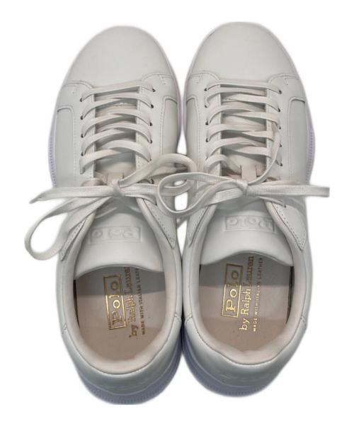 POLO RALPH LAUREN（ポロ・ラルフローレン）POLO RALPH LAUREN (ポロ・ラルフローレン) ポニーエンボス ローカットスニーカー ホワイト サイズ:26の古着・服飾アイテム