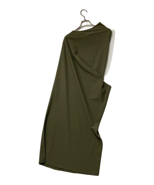 MM6 Maison Margiela（エムエムシックスメゾンマルジェラ）MM6 Maison Margiela (エムエムシックスメゾンマルジェラ) アシンメトリーワンピース カーキ サイズ:42の古着・服飾アイテム