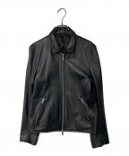 STUDIOUSステュディオス）の古着「ラムレザーシングルライダースジャケット」｜ブラック
