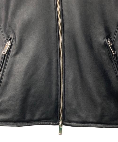 STUDIOUS（ステュディオス）STUDIOUS (ステュディオス) ラムレザーシングルライダースジャケット ブラック サイズ:2の古着・服飾アイテム