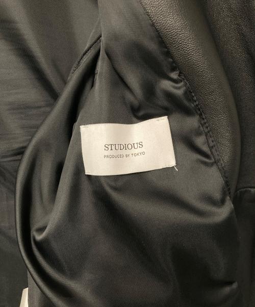 STUDIOUS（ステュディオス）STUDIOUS (ステュディオス) ラムレザーシングルライダースジャケット ブラック サイズ:2の古着・服飾アイテム