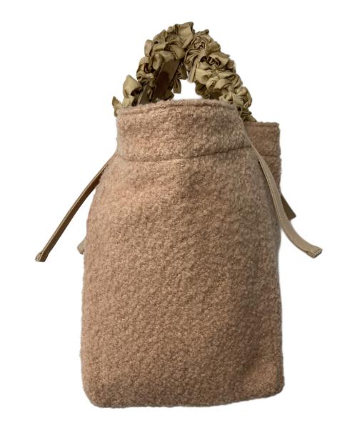 LUDLOW（ラドロー）LUDLOW (ラドロー) フリルファートートバッグ ブラウンの古着・服飾アイテム