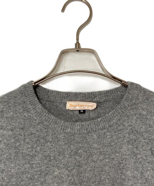 Burberry's（バーバリー）Burberry's (バーバリーズ) ロゴ刺繍半袖カシミヤニット グレー サイズ:Ｍの古着・服飾アイテム