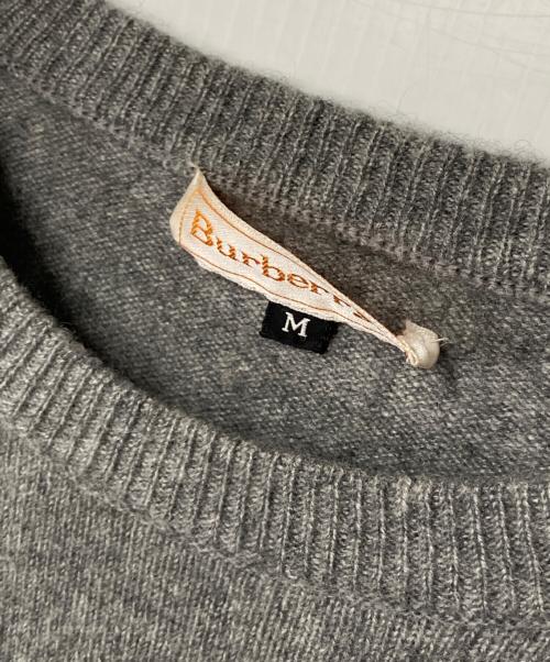 Burberry's（バーバリー）Burberry's (バーバリーズ) ロゴ刺繍半袖カシミヤニット グレー サイズ:Ｍの古着・服飾アイテム