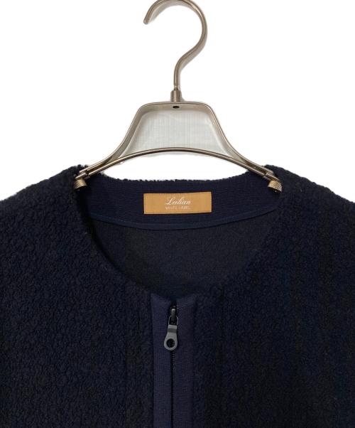 Leilian WHITE LABEL（レリアン ホワイトレーベル）Leilian WHITE LABEL (レリアン ホワイトレーベル) ボア切替ニットワンピース ネイビー サイズ:9の古着・服飾アイテム