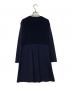 Leilian WHITE LABEL (レリアン ホワイトレーベル) ボア切替ニットワンピース ネイビー サイズ:9：9000円