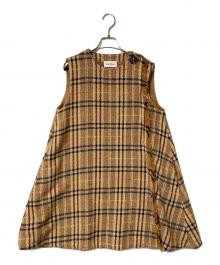 rosy monster（ロージーモンスター）の古着「ノースリーブチェックワンピース」｜ブラウン