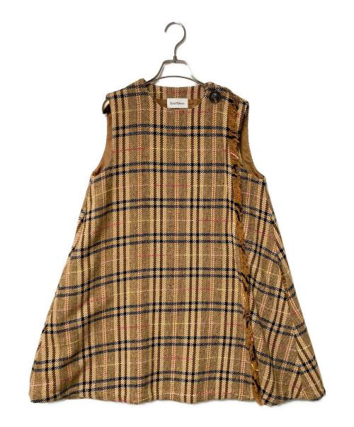 rosy monster（ロージーモンスター）rosy monster (ロージーモンスター) ノースリーブチェックワンピース ブラウン サイズ:Fの古着・服飾アイテム