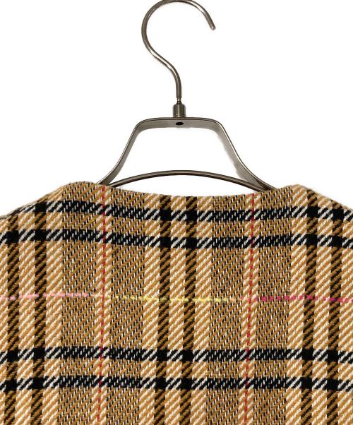 rosy monster（ロージーモンスター）rosy monster (ロージーモンスター) ノースリーブチェックワンピース ブラウン サイズ:Fの古着・服飾アイテム