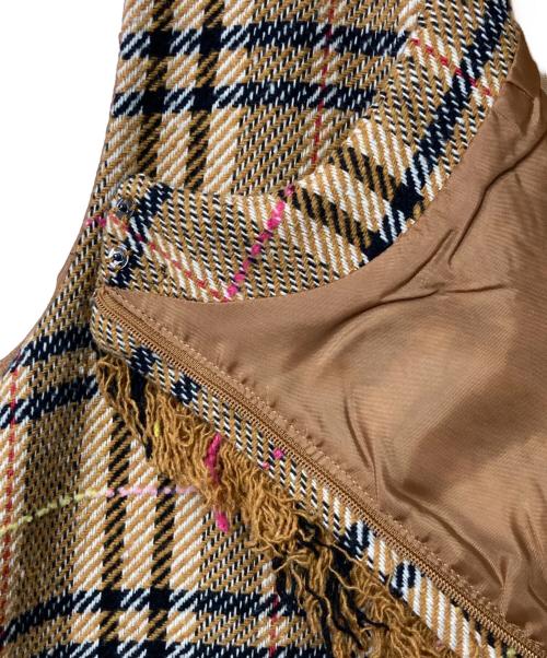 rosy monster（ロージーモンスター）rosy monster (ロージーモンスター) ノースリーブチェックワンピース ブラウン サイズ:Fの古着・服飾アイテム