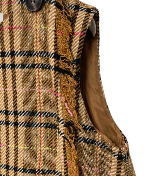 rosy monster（ロージーモンスター）rosy monster (ロージーモンスター) ノースリーブチェックワンピース ブラウン サイズ:Fの古着・服飾アイテム