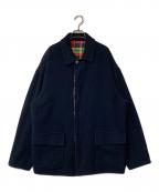 VERSACE JEANS COUTUREヴェルサーチ ジーンズクチュール）の古着「リバーシブルチェックフリースジャケット イタリア製」｜ネイビー