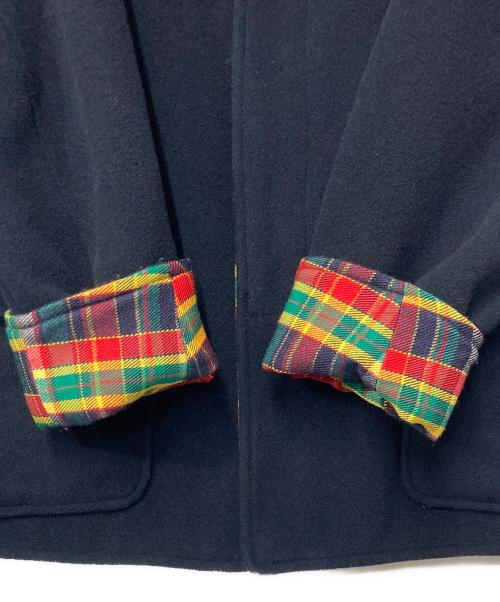 VERSACE JEANS COUTURE（ヴェルサーチ ジーンズクチュール）VERSACE JEANS COUTURE (ヴェルサーチ ジーンズクチュール) リバーシブルチェックフリースジャケット イタリア製 ネイビー サイズ:Mの古着・服飾アイテム