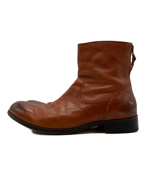 PADRONE（パドローネ）PADRONE (パドローネ) バックジップブーツ ブラウン サイズ:40の古着・服飾アイテム