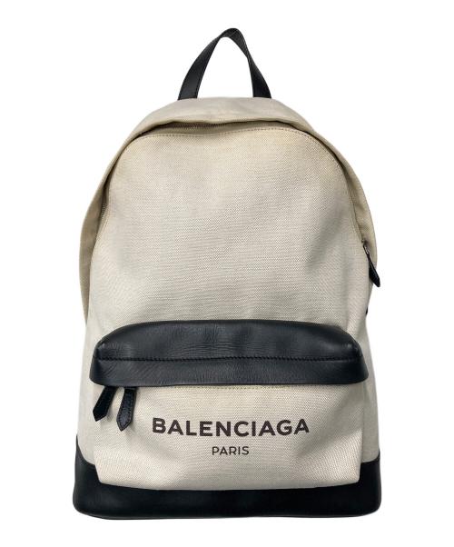 BALENCIAGA（バレンシアガ）BALENCIAGA (バレンシアガ) コットンキャンバスバックパック アイボリー×ブラックの古着・服飾アイテム