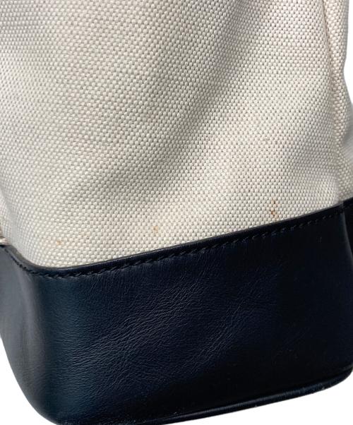 BALENCIAGA（バレンシアガ）BALENCIAGA (バレンシアガ) コットンキャンバスバックパック アイボリー×ブラックの古着・服飾アイテム