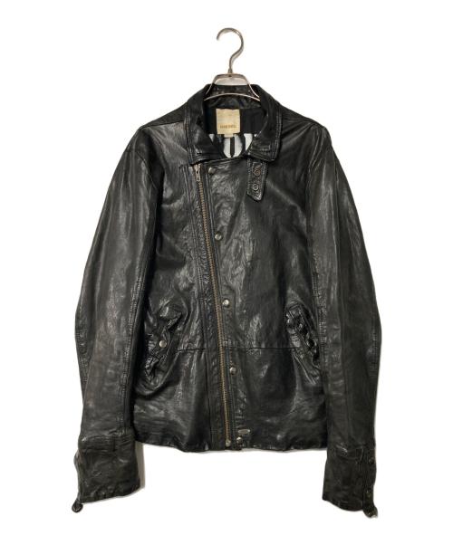 DIESEL（ディーゼル）DIESEL (ディーゼル) ラムレザーライダースジャケット ブラック サイズ:Sの古着・服飾アイテム
