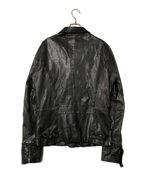 DIESEL（ディーゼル）DIESEL (ディーゼル) ラムレザーライダースジャケット ブラック サイズ:Sの古着・服飾アイテム