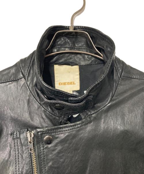 DIESEL（ディーゼル）DIESEL (ディーゼル) ラムレザーライダースジャケット ブラック サイズ:Sの古着・服飾アイテム