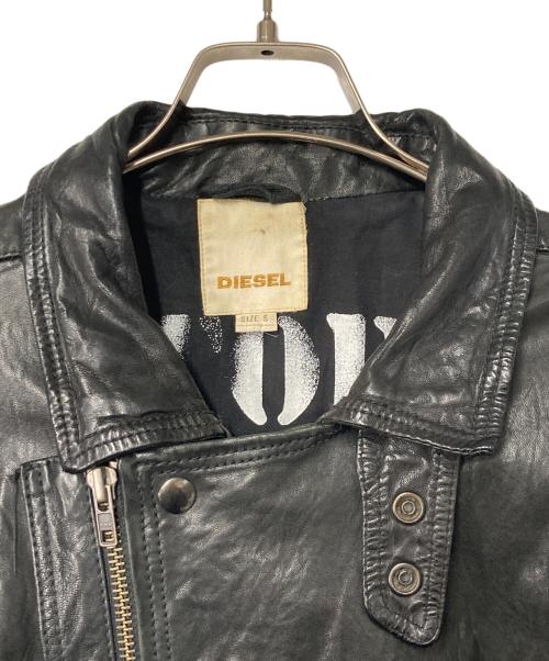 DIESEL（ディーゼル）DIESEL (ディーゼル) ラムレザーライダースジャケット ブラック サイズ:Sの古着・服飾アイテム