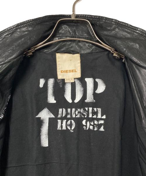 DIESEL（ディーゼル）DIESEL (ディーゼル) ラムレザーライダースジャケット ブラック サイズ:Sの古着・服飾アイテム