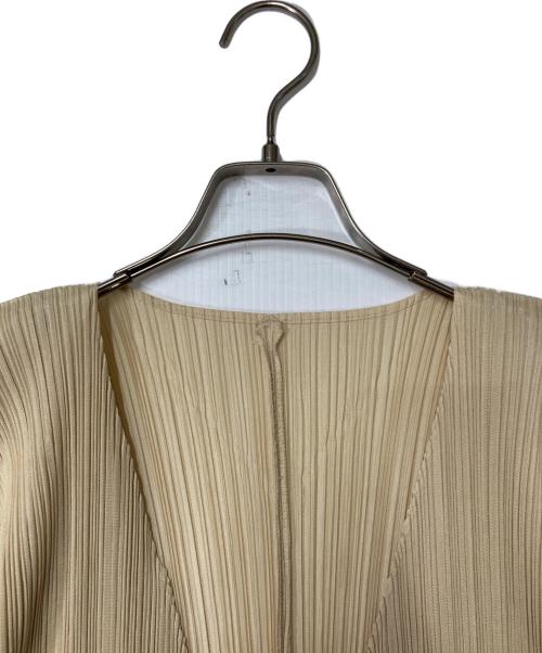 PLEATS PLEASE（プリーツプリーズ）PLEATS PLEASE (プリーツプリーズ) プリーツロングカーディガン ベージュ サイズ:3の古着・服飾アイテム