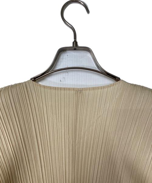 PLEATS PLEASE（プリーツプリーズ）PLEATS PLEASE (プリーツプリーズ) プリーツロングカーディガン ベージュ サイズ:3の古着・服飾アイテム