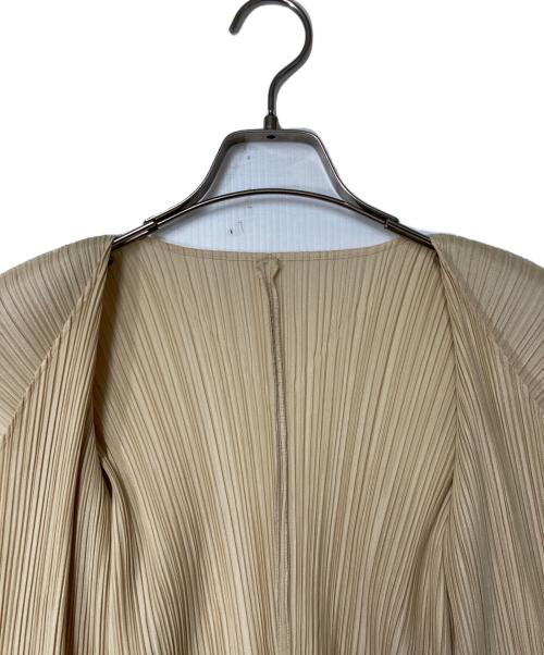 PLEATS PLEASE（プリーツプリーズ）PLEATS PLEASE (プリーツプリーズ) プリーツロングカーディガン ベージュ サイズ:3の古着・服飾アイテム