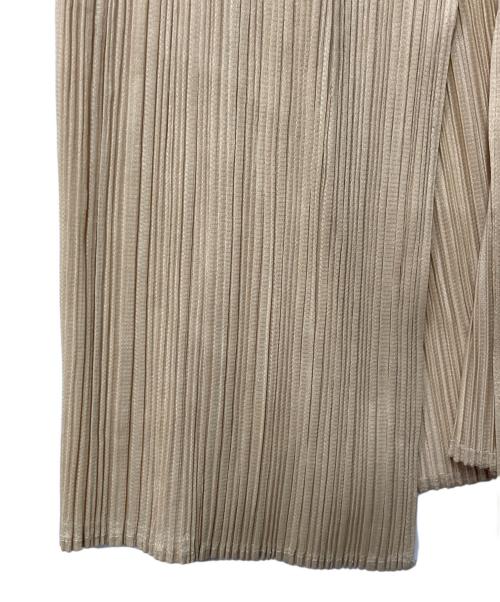 PLEATS PLEASE（プリーツプリーズ）PLEATS PLEASE (プリーツプリーズ) プリーツロングカーディガン ベージュ サイズ:3の古着・服飾アイテム
