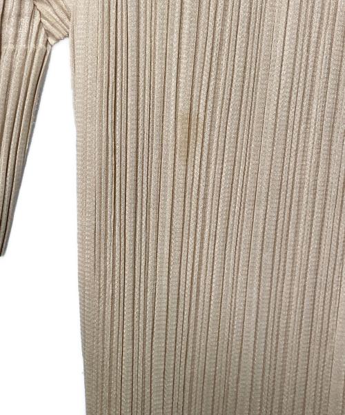 PLEATS PLEASE（プリーツプリーズ）PLEATS PLEASE (プリーツプリーズ) プリーツロングカーディガン ベージュ サイズ:3の古着・服飾アイテム