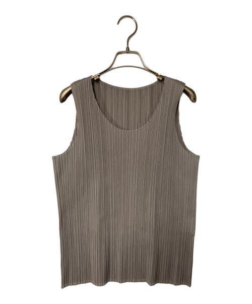 PLEATS PLEASE（プリーツプリーズ）PLEATS PLEASE (プリーツプリーズ) プリーツノースリーブカットソー グレー サイズ:Mの古着・服飾アイテム