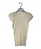 PLEATS PLEASEプリーツプリーズ）の古着「プリーツノースリーブカットソー」｜ベージュ