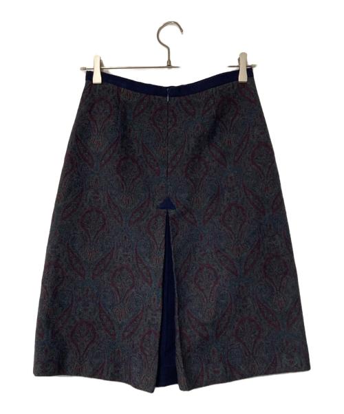 ETRO（エトロ）ETRO (エトロ) ウールシルクペイズリー柄スカート ネイビー サイズ:40の古着・服飾アイテム
