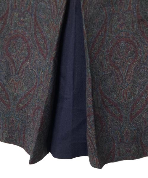 ETRO（エトロ）ETRO (エトロ) ウールシルクペイズリー柄スカート ネイビー サイズ:40の古着・服飾アイテム