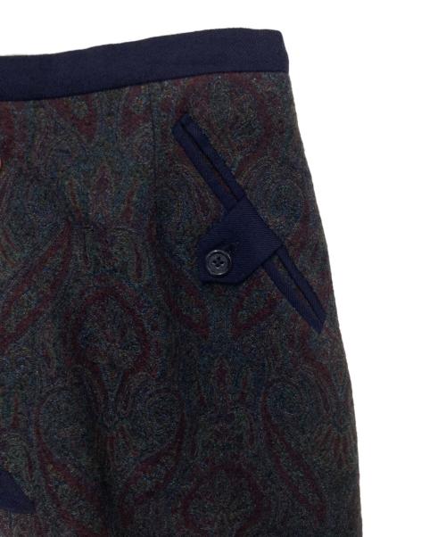 ETRO（エトロ）ETRO (エトロ) ウールシルクペイズリー柄スカート ネイビー サイズ:40の古着・服飾アイテム