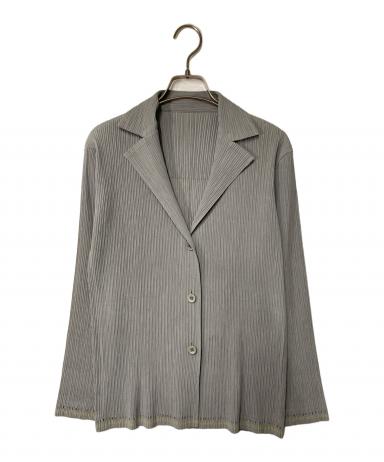 90's 美品✨プランテーション イッセイミヤケ テーラードジャケット グレー 中古・古着通販】ISSEY MIYAKE (イッセイミヤケ) プリーツテーラード