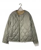 TAIONタイオン）の古着「ミリタリー リバーシブル クルーネック ダウンジャケット」｜ベージュ
