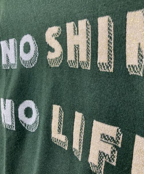 NEMIKA（ネミカ）NEMIKA (ネミカ) メッセージクルーネックニット グリーン サイズ:5の古着・服飾アイテム